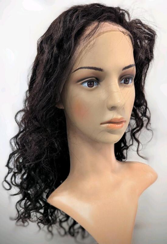 New 20" Long Wavy Curly Hair Lace-Front Wig, Density 13&times;4, Likely Artificial (So Soft & Smooth!)
