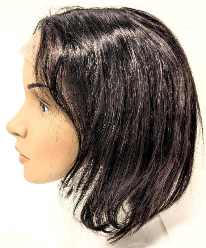 New 10" Long Bob-Haircut Pro T-Lace Front Natural 100% Human Hair Wig, Natural Colour, Undyed