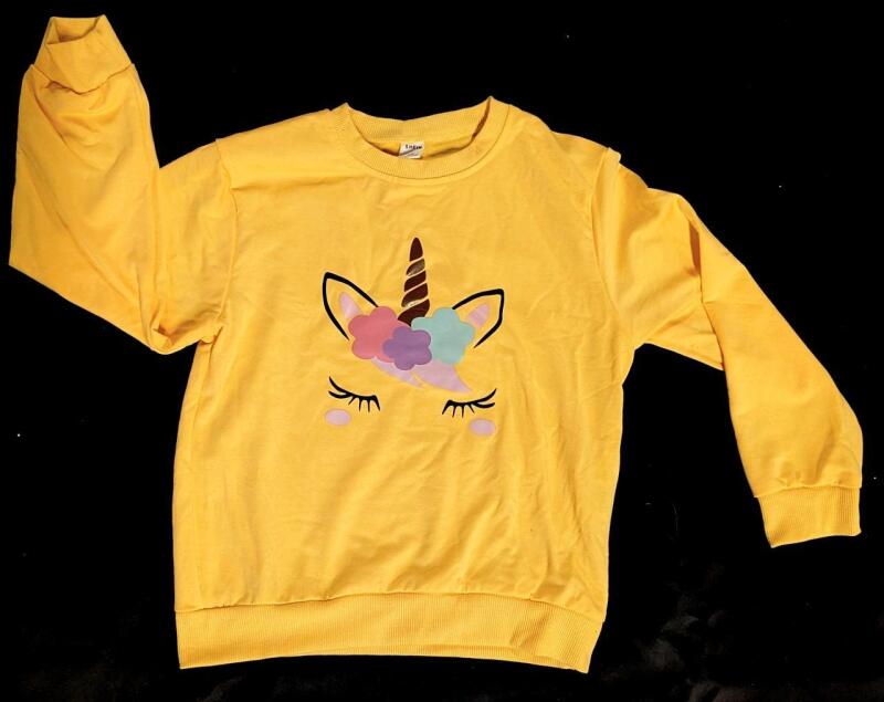 New Size 7-8Yrs Girl's Unicorn Lightweight Sweatshirt