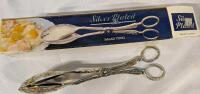 Silver Plated Salad Tongs. 8.25" Long