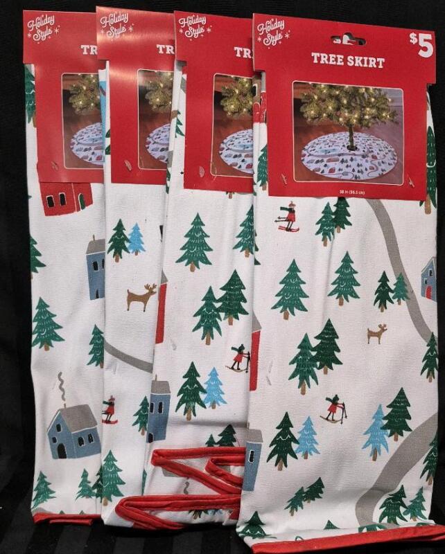4 New Christmas Tree Skirts 38" Diameter