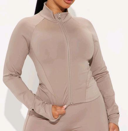 New - Women's Sz. Medium Nova Sport Max It Out Elevate Active Jacket - Taupe