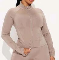 New - Women's Sz. Medium Nova Sport Max It Out Elevate Active Jacket - Taupe