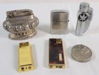 Six (6) Vintage Lighters . Includes Vintage Ronson " Crown " Table Lighter .