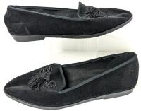 New Size 11 Women's Park West Black Suede Francois Slip-On Indoor Shoes