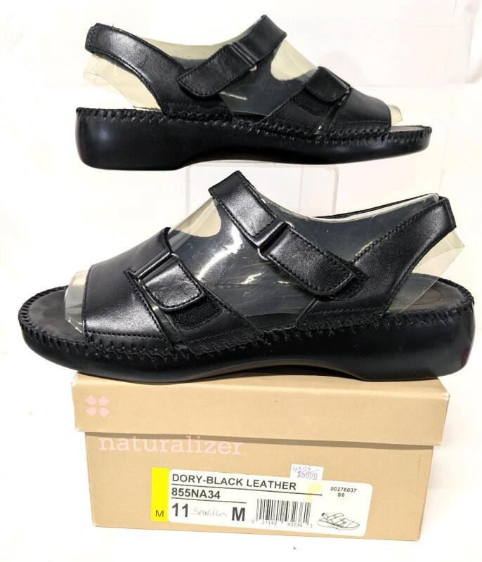 New Size 11M Women's NATURALIZER Dory Black Leather Sandals