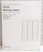 New Pack of 3000 Mailing Labels
