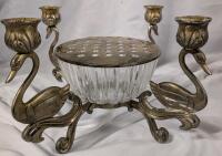 Vintage Silver plated And Crystal Centerpiece.
