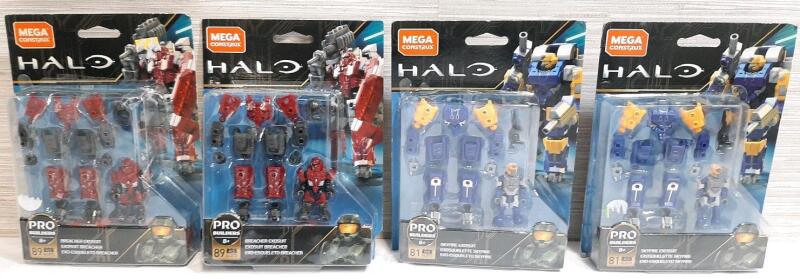 4 New Mega Construx Halo Exosuit Figures