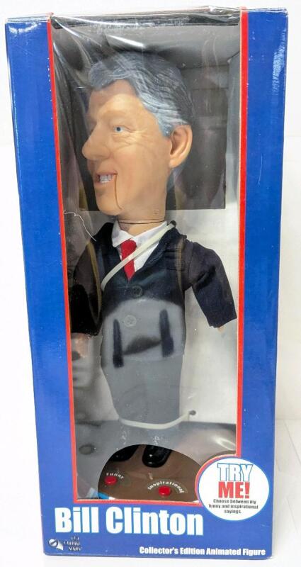 Vintage New BILL CLINTON Collector's Edition Animated Talking Figure, 13" Tall - Tester Batteries Dead