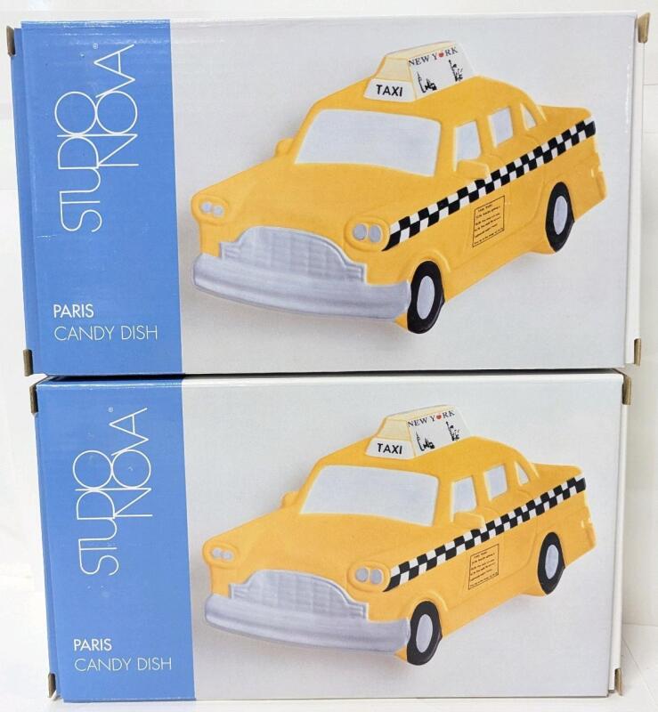2 New Studio Nova Paris: New York Yellow Cab Candy Dishes, 9.5" Across