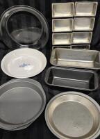 Great Baker's Lot - Pyrex 11" & Corning Ware 9" Pie Pans, Loaf Pans 11" & 10" L ++