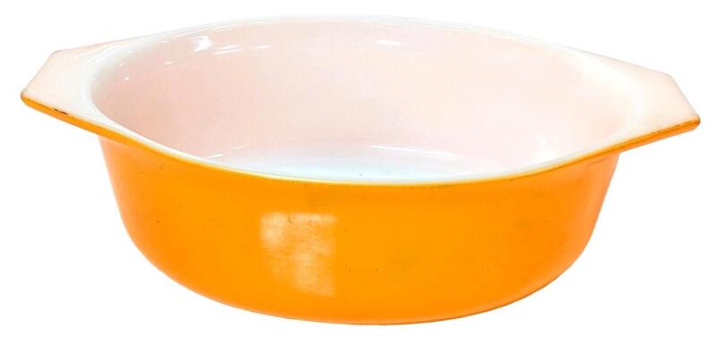 Vintage 043 PYREX 1 1/2 Qt. Casserole Dish, Orange, W/O PlLid, No Chips or Cracks