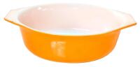 Vintage 043 PYREX 1 1/2 Qt. Casserole Dish, Orange, W/O PlLid, No Chips or Cracks