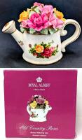 [RARE!] New in Box ROYAL ALBERT Old Country Roses Musical Watering Can "Clare De Luna", Approx 5.5"