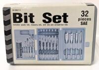 New 32-Piece Bit Set in Hard Case, Includes: Spade Bits, Masonry Bits, Drill Bits And Screwdriver Bits