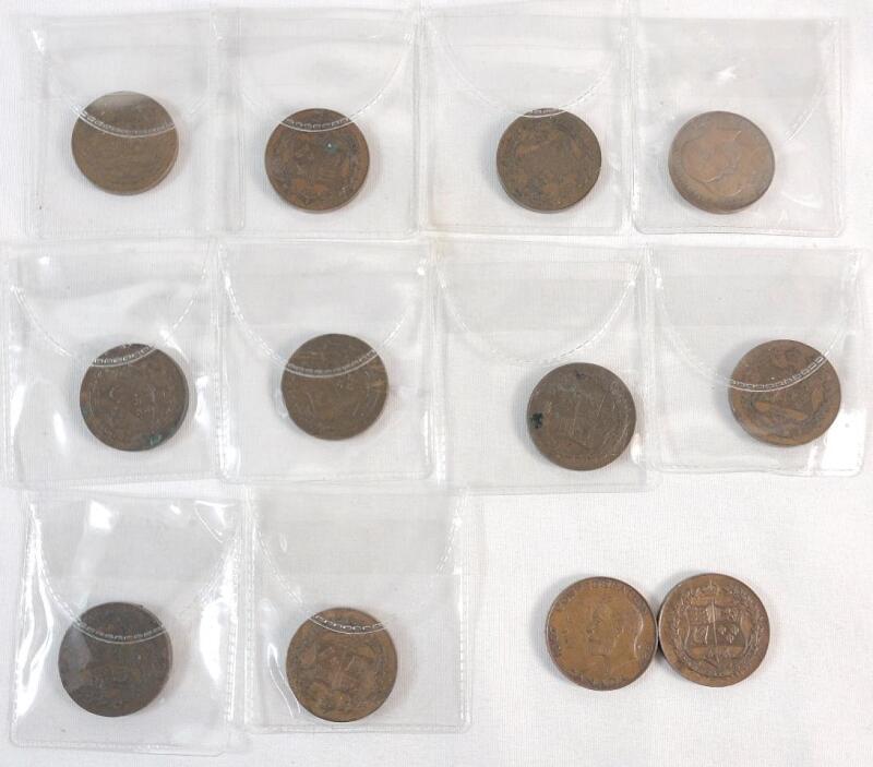 1927 (1867-) Canadian Confederation 60th Anniversary Tokens . Twelve (12) Tokens