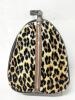 As-New Neat Teardrop-Shape Faux Leopard & Faux Leather Bag With Back Zipper Access, 9" &times; 3.75" &times; 11.25" Tall (Excl Strap) - 2