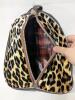 As-New Neat Teardrop-Shape Faux Leopard & Faux Leather Bag With Back Zipper Access, 9" &times; 3.75" &times; 11.25" Tall (Excl Strap) - 3