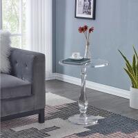 New Retail $772 LIKENOW Acrylic End Table,Acrylic Side Table,Modern Nightstand with Clear Small Round Top and Solid Post for Living Room,Bedroom and Lobby 18.9x18.9x23.6High inches