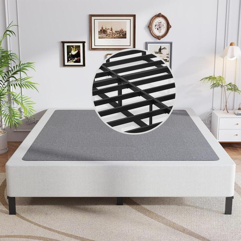 New OSASET Queen Box Spring, 9 Inch Box Spring for Queen Bed, Heavy Duty Metal Frame Mattress Foundation Support for 3000lbs, Easy Assembly, Noise Free, Non Slip