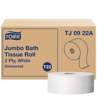 New Tork Jumbo Toilet Paper Roll White T22, Universal, 2-ply, 12 x 1000', TJ0922A