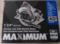 MAXIMUM 7 1/4-inch (18.5 cm) Circular Saw with Electric Brake, Gray, Retail's for $154.99