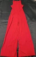 New Size Med Women's Wide Leg Sleeveless Jump Suit , Red