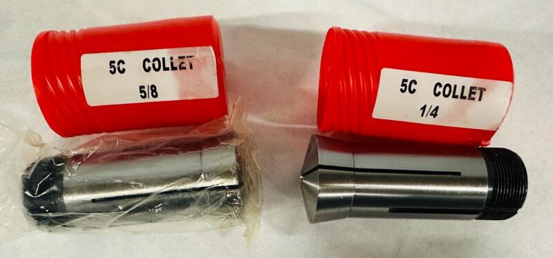 2 As-New 5C Collets, 5/8&rdquo; and 1/4&rdquo;
