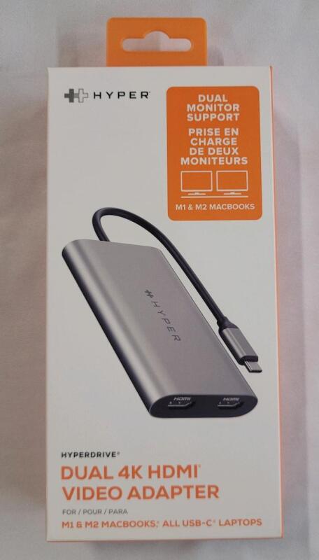 New - Targus HyperDrive Dual 4K HDMI Video Adapter - Dual Monitor Support . Compatible w/All USB-C Laptops & M1 and M2 MacBooks . Retail $120