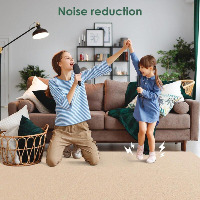 New Carpet Tile 10 Pack 24&rdquo; X 24&rdquo; Self Adhesive Carpet Floor Tiles Anti-Slip Squares Peel and Stick Floor Tilel DIY Installation for Bedroom(Beige Camel)