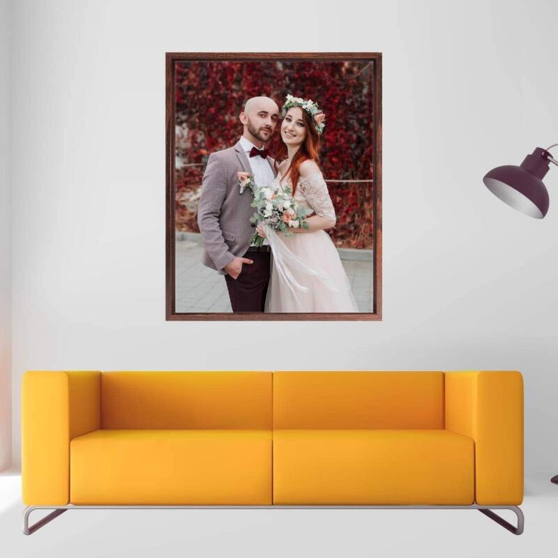 New Canvas Floating Frame, Picture Wall Art Painting Frame for Finished Canvas Painting 1-1/4 Deep Picture Art Wall Decor. (Dark Brown, 12x16)