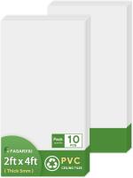 New Fasarxiu 24"x48" Smooth Drop Ceiling Tiles Waterproof High-Grade PVC Ceiling Tiles Slight scuff corner of 1. 2x4 Fire-Rated - Easy Drop-in Installation - Case of 10 (80 sq. ft.)