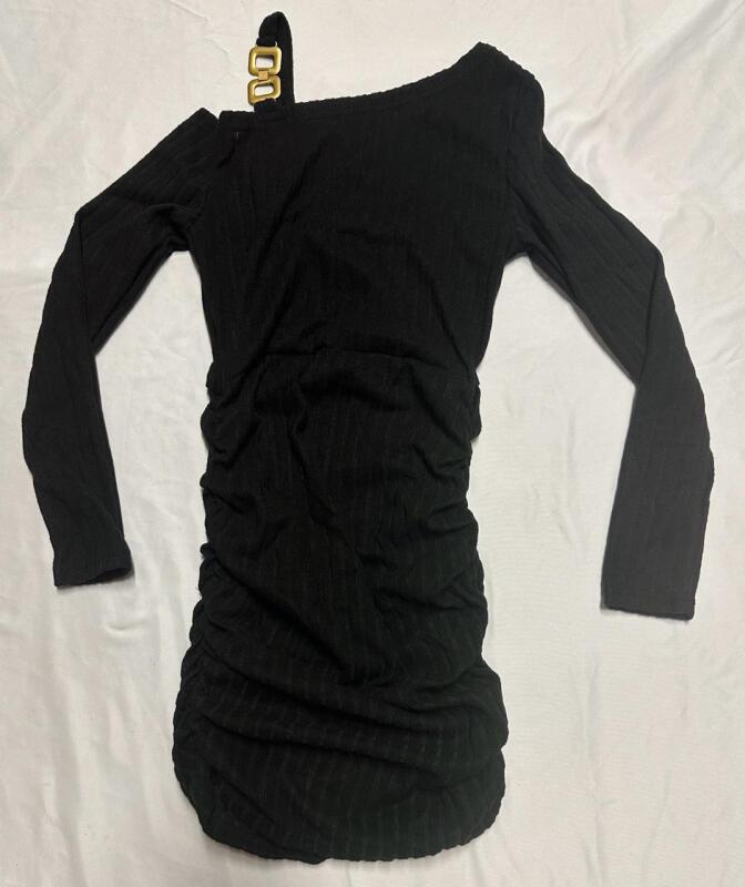 New Women&rsquo;s Medium One-Shoulder Bodycon Dress with Ruching
