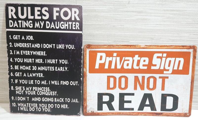 New Silly Metal Signs