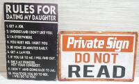New Silly Metal Signs