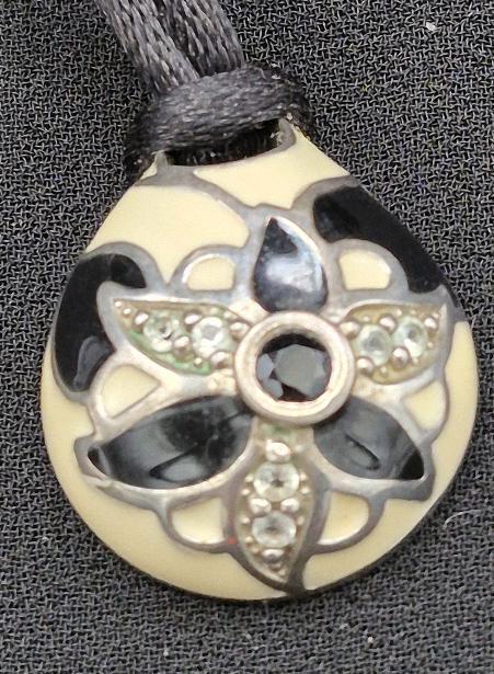 Beautiful Stamped 925 EMA Pendant 1" Long Necklace 18" Long