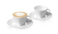 2 As-New Nespresso Pure Cappuccino Cups with Saucers