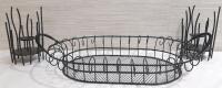As New Metal Wire Basket & 2 Metal Candle Holders