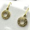 Gold Plated Sterling Silver Natural Rose Cut Diamond (0.25ct) Drop Style Earrings, comes with APPRAISAL $370.00.