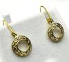 Gold Plated Sterling Silver Natural Rose Cut Diamond (0.25ct) Drop Style Earrings, comes with APPRAISAL $370.00. - 3