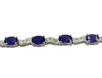 Sterling Silver Natural Amethyst with CZ Bracelet, Retail $450.00.