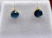 14KT Yellow Gold Natural Blue Sapphire Earrings, Retail $550.00.