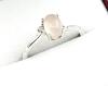 Sterling Silver Natural Rose Quartz (0.85ct) with Natural Diamond (0.01ct) Ring, Size 9.25, comes with APPRAISAL $300.00.
