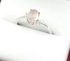 Sterling Silver Natural Rose Quartz (0.85ct) with Natural Diamond (0.01ct) Ring, Size 9.25, comes with APPRAISAL $300.00. - 3