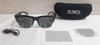 New Pair of Sunol Bluetooth Speaker Sunglasses w/ Extra Frames, Carrying Case, USB Cable & Microfiber Cleaning Cloth