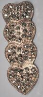 Vintage Heart Brooch With Presumed Rhinestones, 1.5" Long, Non-Magnetic