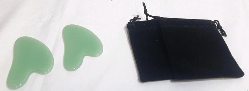 2 New Jade Stone Skin Massagers w/ Carrying Bags