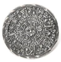 Vintage Mexican Sterling Silver Stamped 925 Shield 28 Aztec/Mayan Calendar Brooch. 1" Diameter