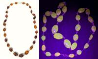 Lovely Vintage Wire-Wrapped AMBER Necklace, 27" Long (Glows Fantastically Under Black Light)